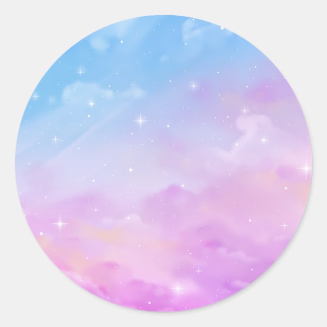 Pastel Sky Galaxy Sticker (Vorderseite)