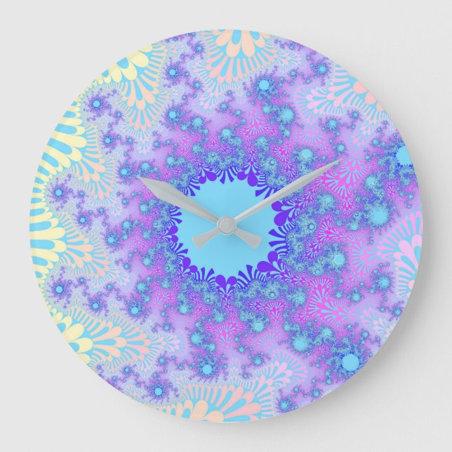 Pastel Sky Sunburst Große Wanduhr (Vorderseite)