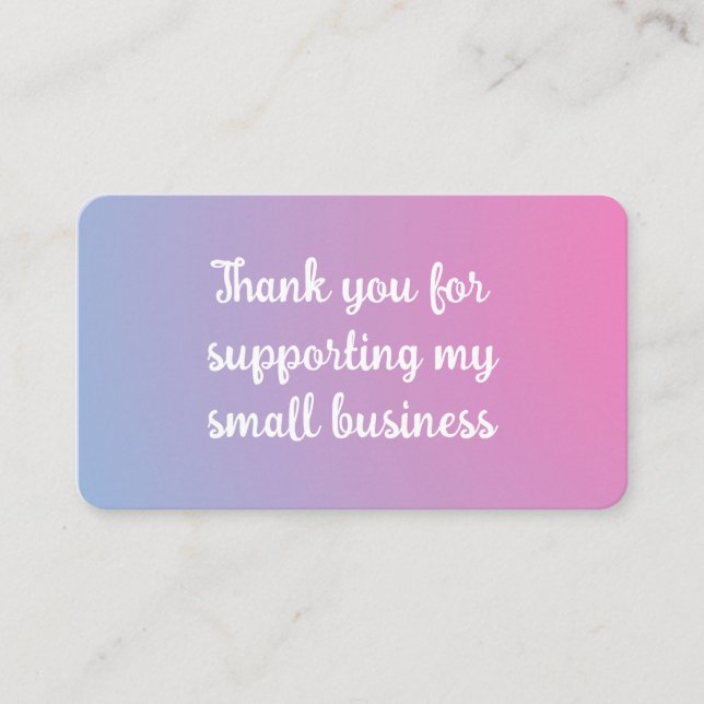 Pastel Small Business Packaging Insert Card (Vorderseite)