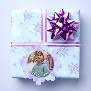 Pastel Snowflake lassen Sie es nach eigenem Foto s Ornament Karte
