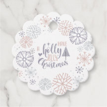 Pastel Snowflakes Holly Jolly Weihnachten