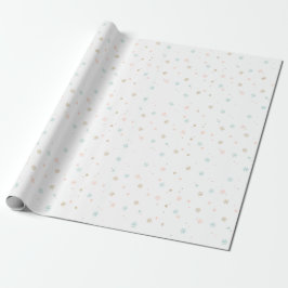 Pastel Snowflakes Tan Coral Rose und Aquamarin Geschenkpapier