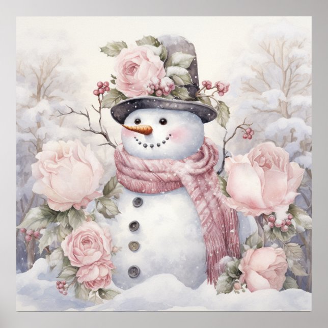 Pastel Snowman Poster (Vorne)