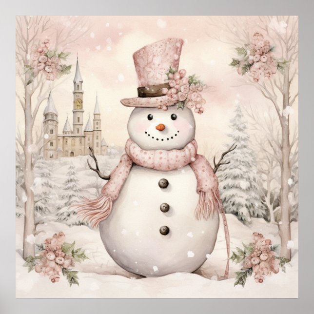 Pastel Snowman Poster (Vorne)