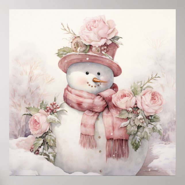 Pastel Snowman Poster (Vorne)