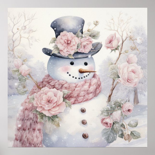 Pastel Snowman Poster (Vorne)