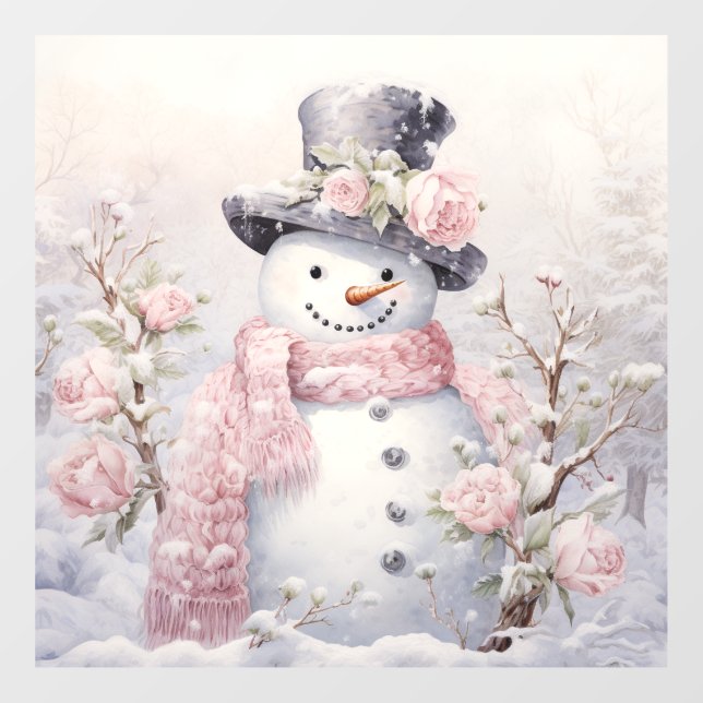Pastel Snowman Window Cloning Fensteraufkleber (Blatt)