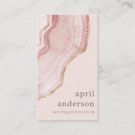 Pastel Soft Blush Rose Gold Agate Marmortextur Visitenkarte