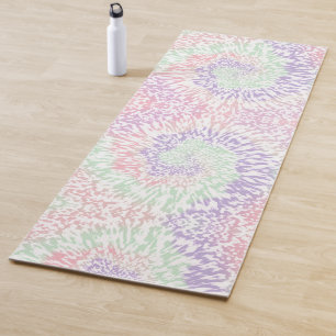 Pastel Spiral Shibori Gefärbte Krawatte Hippie Ret Yogamatte