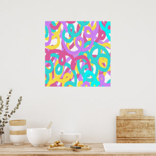 Pastel Spirals Abstrakt Poster