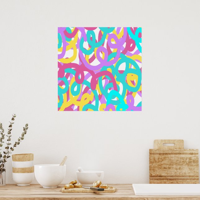 Pastel Spirals Abstrakt Poster (Küche)