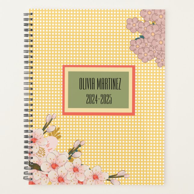 Pastel Spring Bloom-Karierten Wochenplaner (Vorderseite)