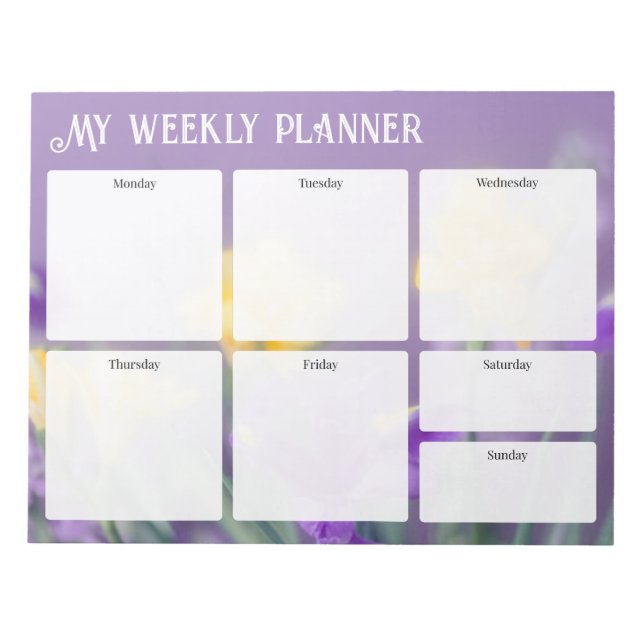 Pastel spring, floral Weekly Planner Notizblock (Vorderseite)