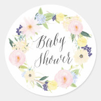 Pastel Spring Floral Wreath Baby Dusche Briefmarke