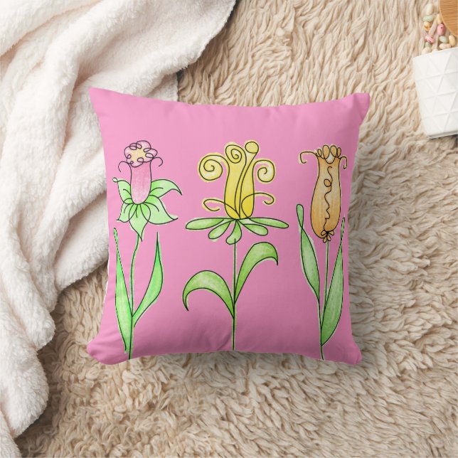 Pastel Spring Flowers Kissen (Decke)