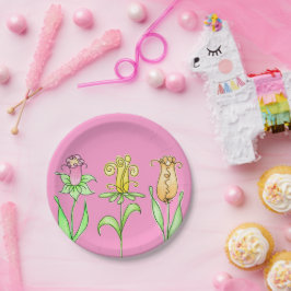 Pastel Spring Flowers Pappteller