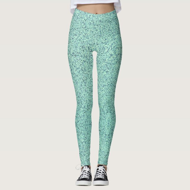 Pastel Spring Green Concrete Textur Leggings (Vorderseite)