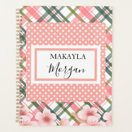 Pastel Spring Karierter Personalisierter Planer