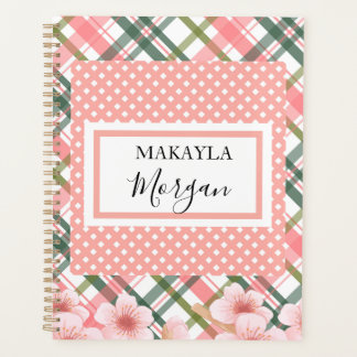 Pastel Spring Karierter Personalisierter Planer