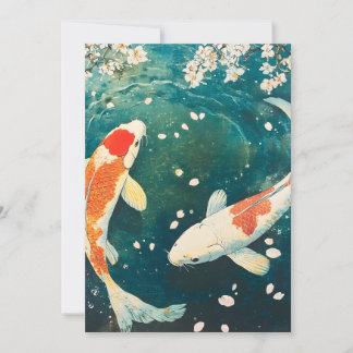 Pastel Spring Koi Blossom Feiertagskarte