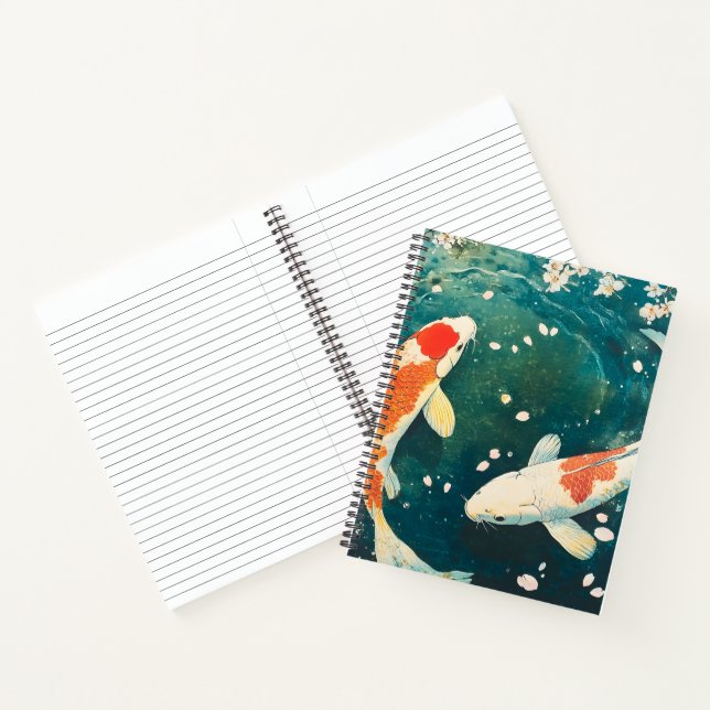 Pastel Spring Koi Blossom Notizbuch (Innenseite)