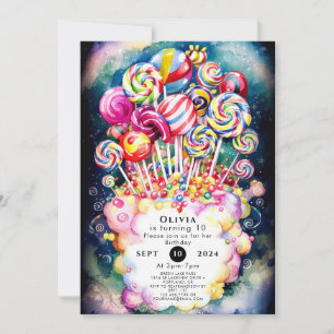 Pastel Sprinkle Candyland Birthday Einladung
