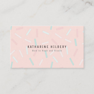 Pastel Sprinkles Pink Mommy Business Card Visitenkarte