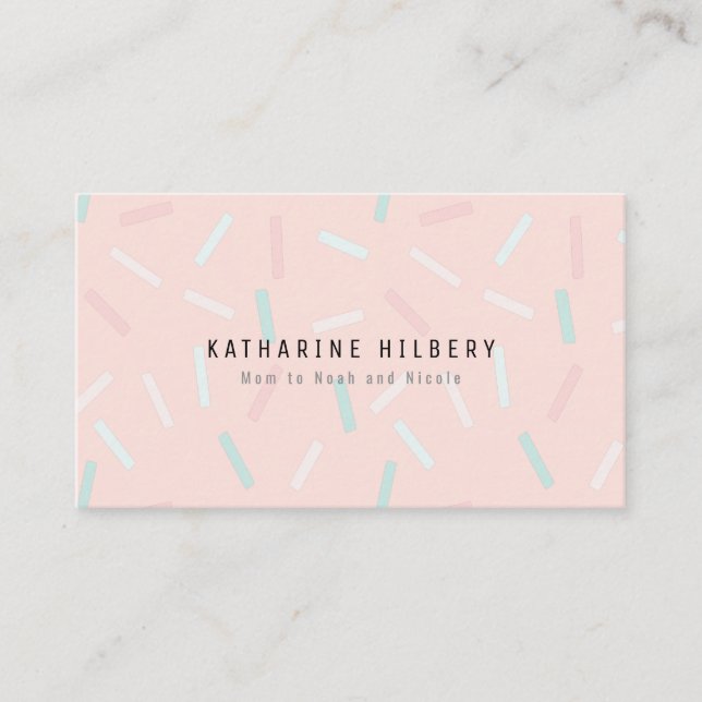 Pastel Sprinkles Pink Mommy Business Card Visitenkarte (Vorderseite)