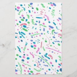 Pastel Spritzer Confetti Print Briefpapier