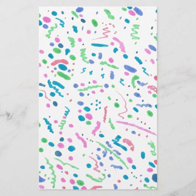 Pastel Spritzer Confetti Print Briefpapier (Vorderseite)