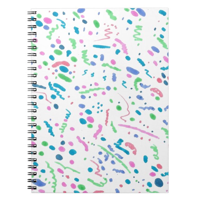 Pastel Spritzer Confetti Print Notizblock (Vorderseite)