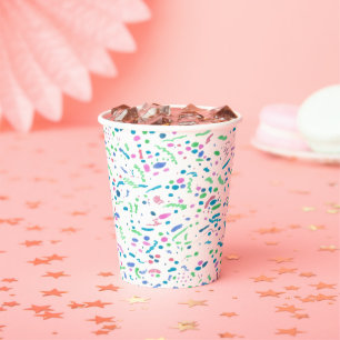 Pastel Spritzer Confetti Print Paper Cup Pappbecher