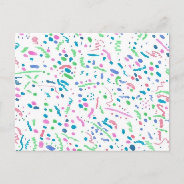 Pastel Spritzer Confetti Print Postkarte (Vorderseite)