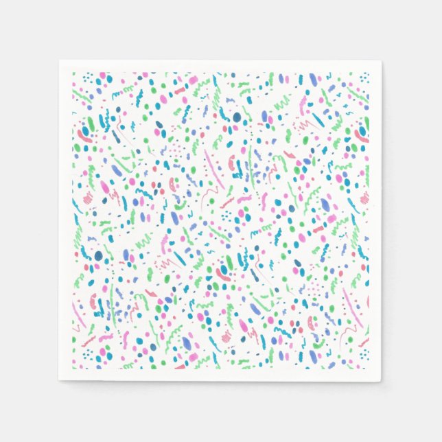Pastel Spritzer Confetti Print Serviette (Vorderseite)