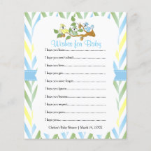 Pastel Squirrel Baby Boy Dusche - Wünsche