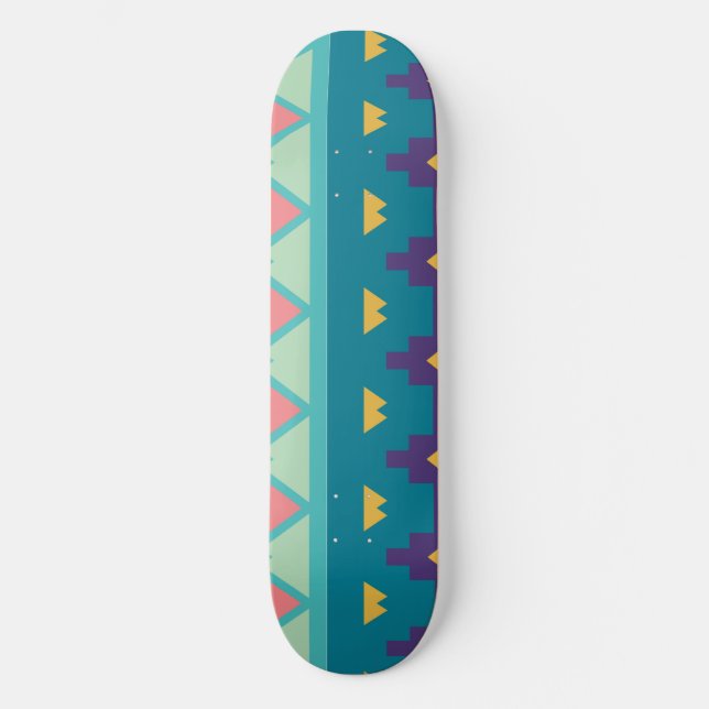Pastel-Stammesdesign Skateboard (Vorderseite)