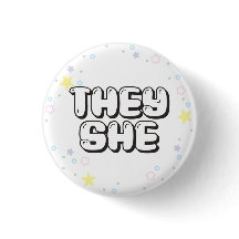 Pastel Star Confetti Sie/She Pronouns