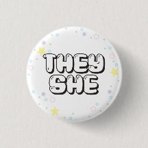 Pastel Star Confetti Sie/She Pronouns