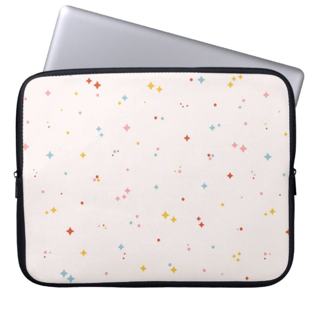 Pastel Star Pattern Laptopschutzhülle (Vorderseite)