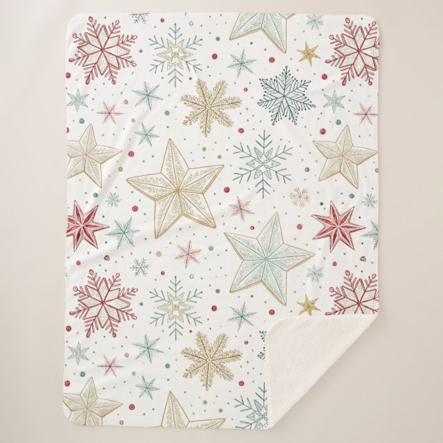 "Pastel Starry Night Sherpa Blanket Sherpadecke (Vorderseite)