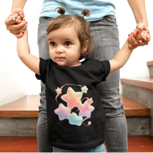 Pastel Stars - Bunte Sterne im Traum Baby T-shirt