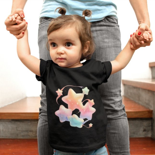 Pastel Stars - Bunte Sterne im Traum Baby T-shirt (Von Creator hochgeladen)