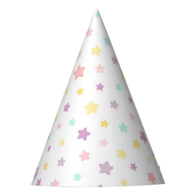 Pastel Stars Party Hat Partyhütchen (Vorderseite)
