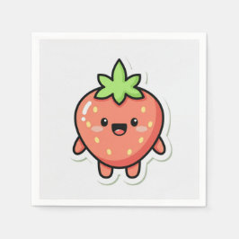 Pastel Strawberry Aesthetic Sticker – Cute Fruit I Serviette