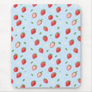 Pastel Strawberry Dreams Nahtloses Muster Mousepad