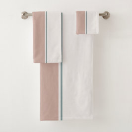 Pastel Streifen-2 – Minimalistische Handtuch-Style Badhandtuch Set