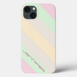 Pastel Streifen Minimalistischer Personalisierter Case-Mate iPhone Hülle