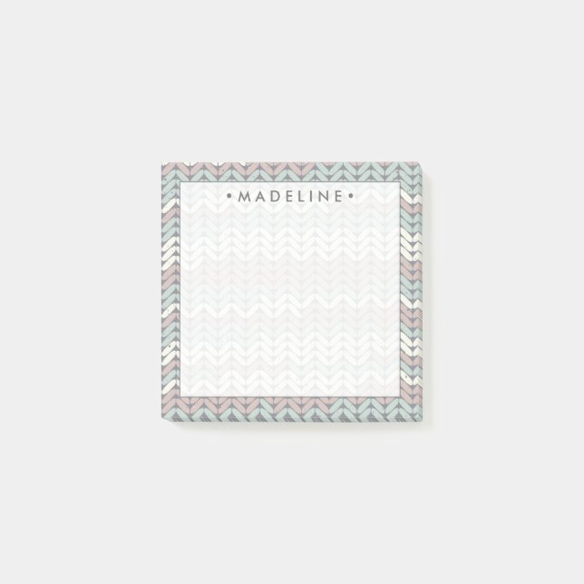 Pastel Strick Post-it Klebezettel (Vorderseite)