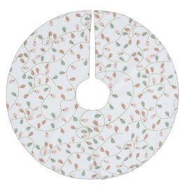  Pastel String Lights on Snowy White Polyester Weihnachtsbaumdecke