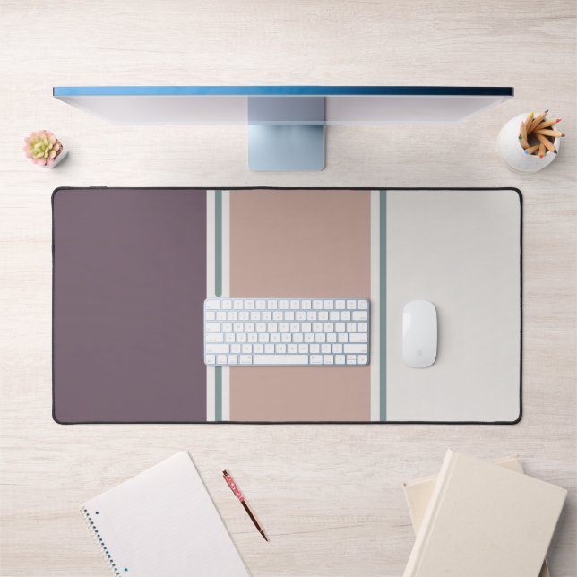 Pastel Stripes-2 – Clean Neutral Desk Layout Schreibtischunterlage (Büro 1)